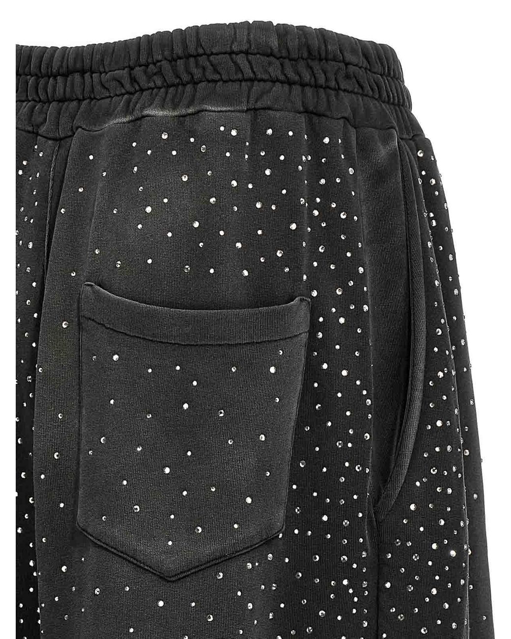 GIUSEPPE DI MORABITO Black Rhinestone Joggers