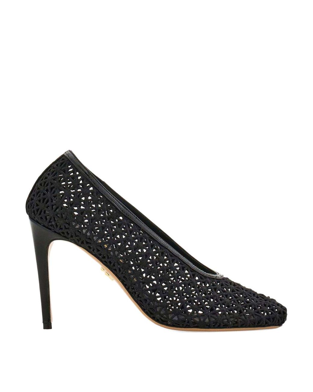 Ferragamo Black Macram Pumps