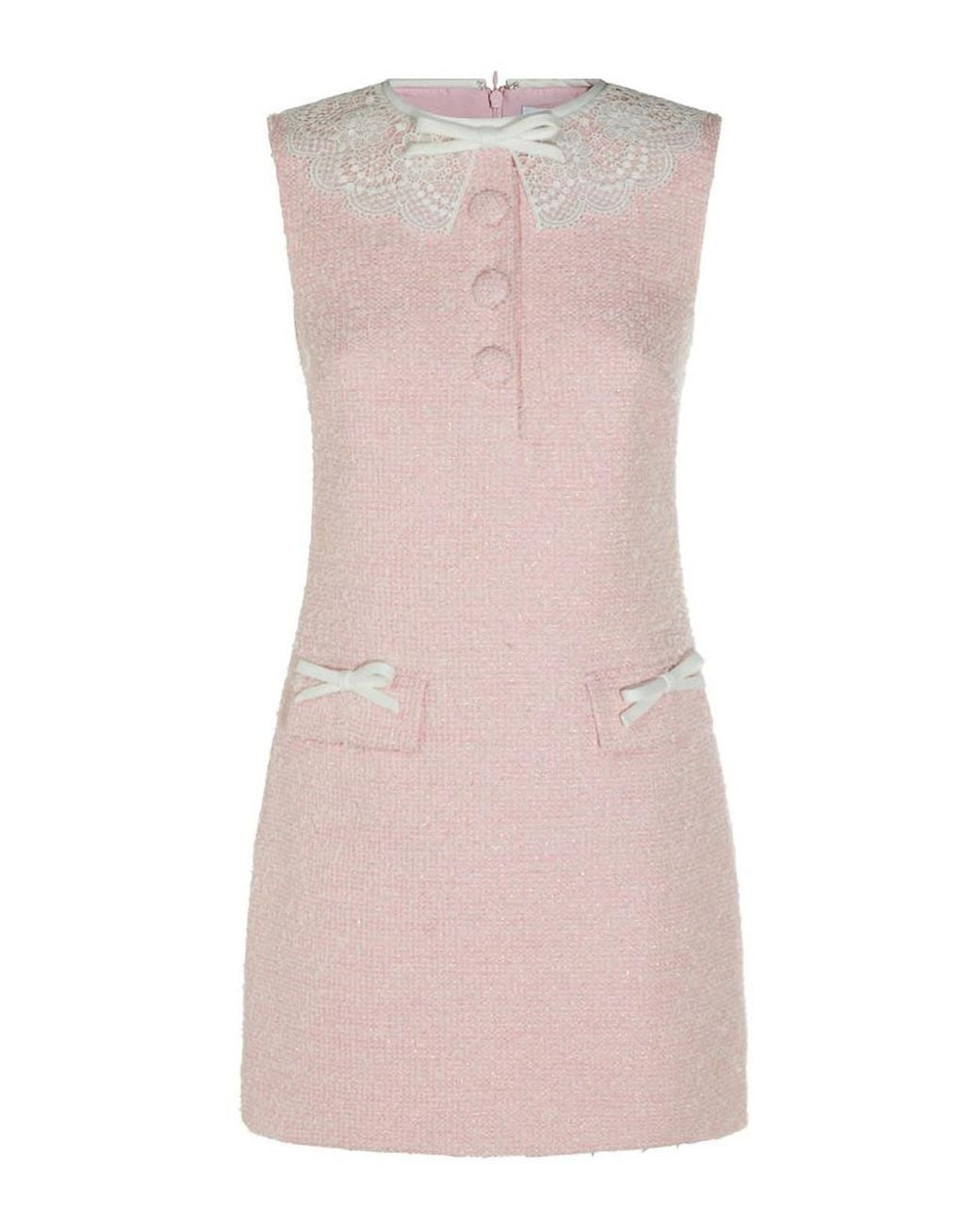 Self-Portrait Pink Boucl Mini Dress