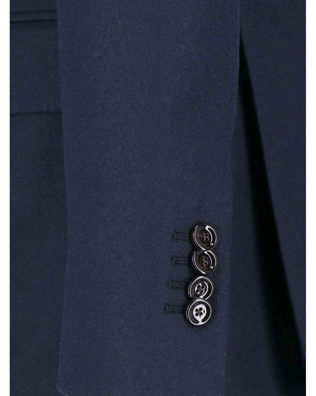 Lardini Blue Double-Breasted Wool Blazer for men