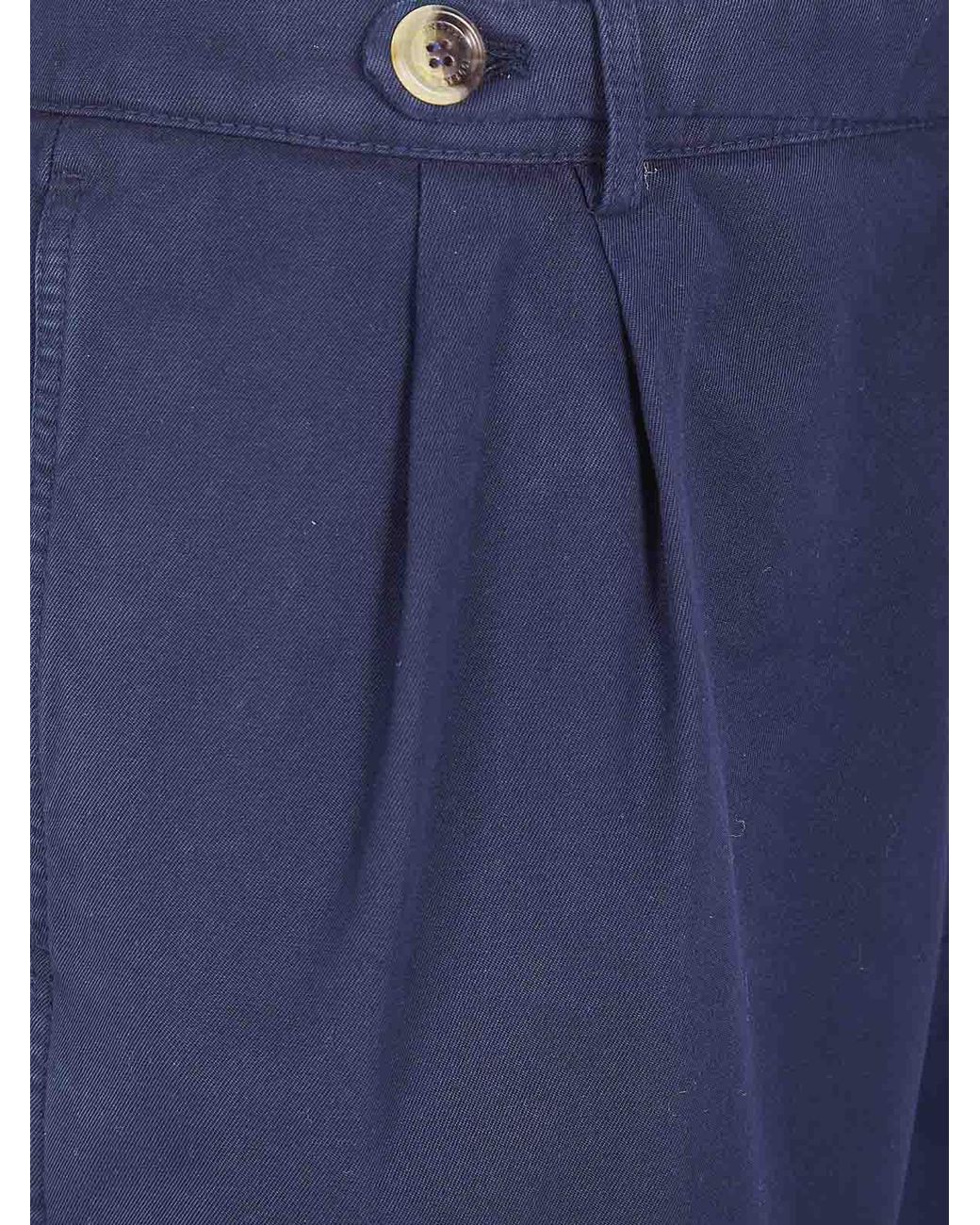 Brunello Cucinelli Blue Bermuda Trousers for men