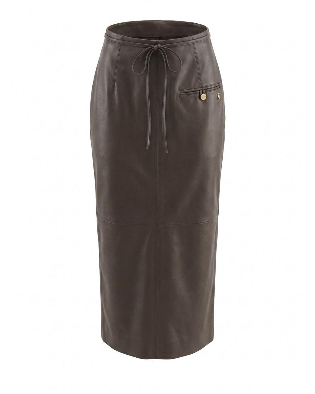 Alberta Ferretti Brown Leather Skirt