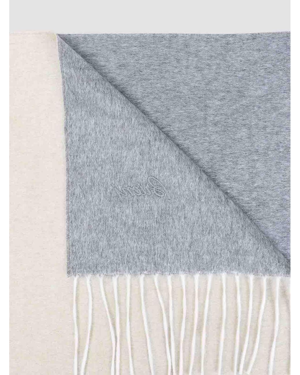 Brioni White Reversible Scarf for men