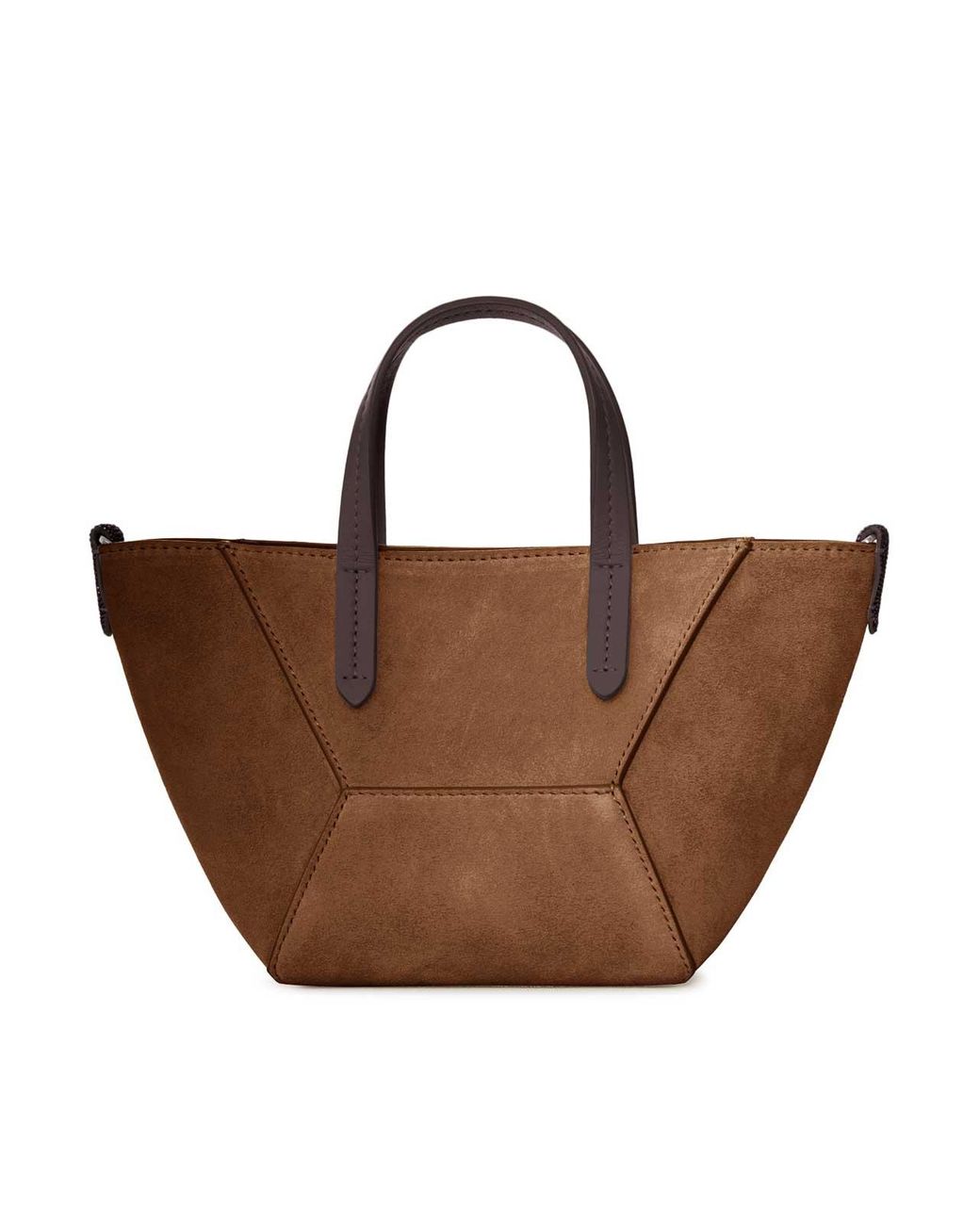 Brunello Cucinelli Brown Mini Suede Bag With Shoulder Strap
