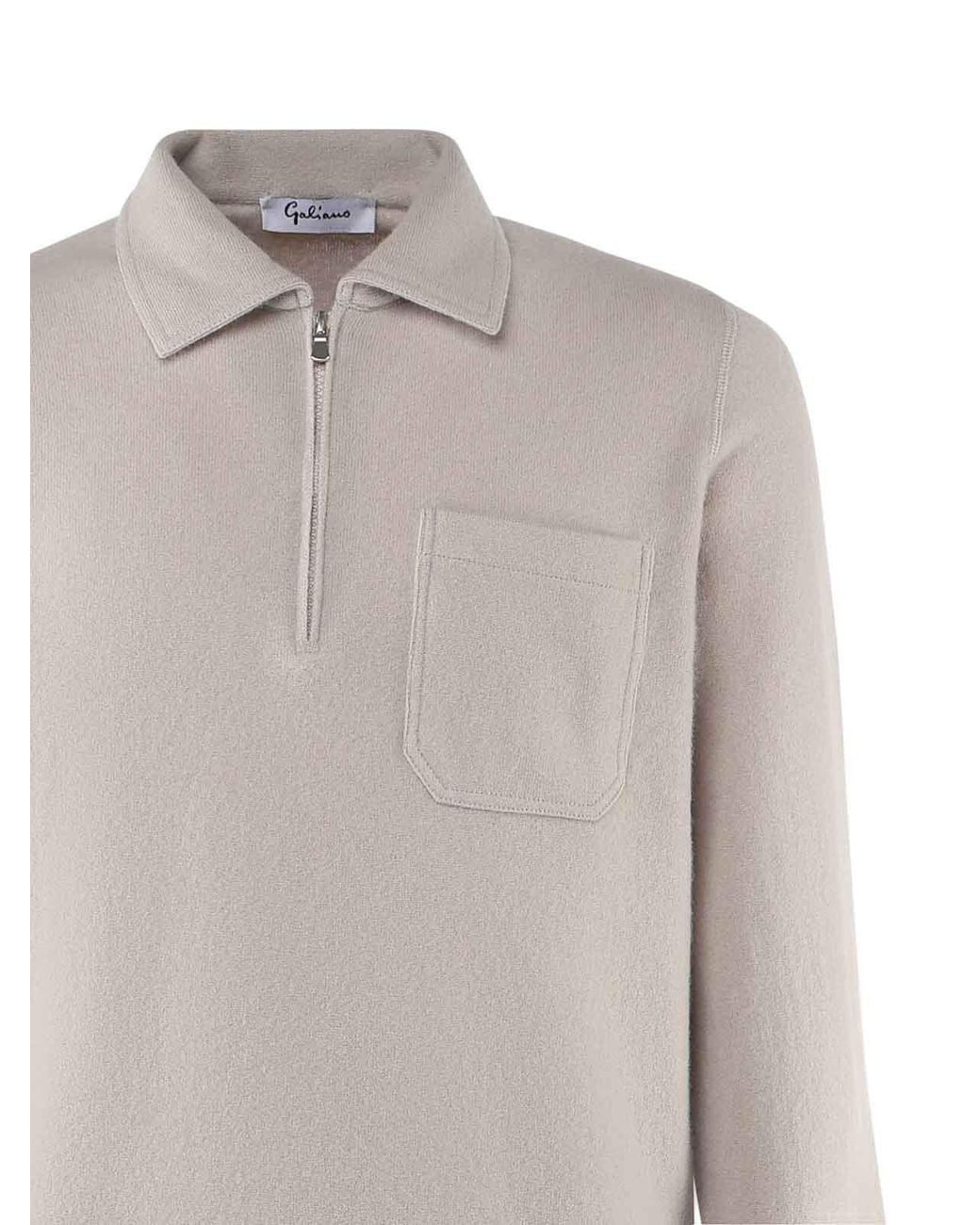 Giuliano Galiano White Virgin Wool Polo Shirt for men