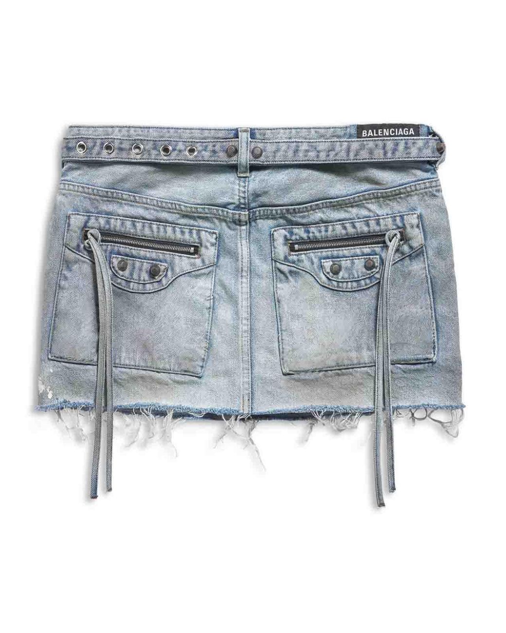 Balenciaga Blue Cagole Denim Mini Skirt