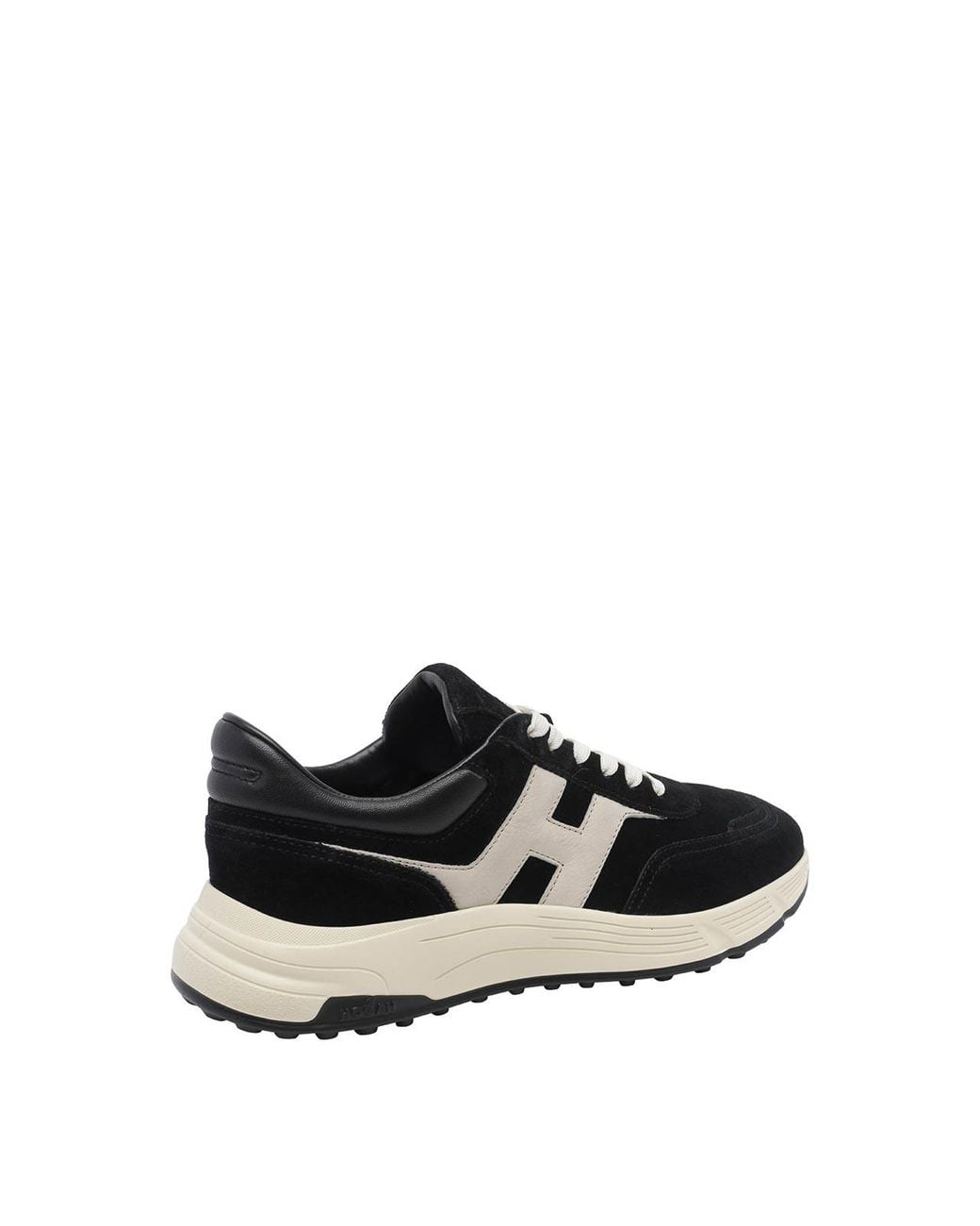 Hogan Black Hyperlight Suede Leather Trainers With Chunky Sole for men