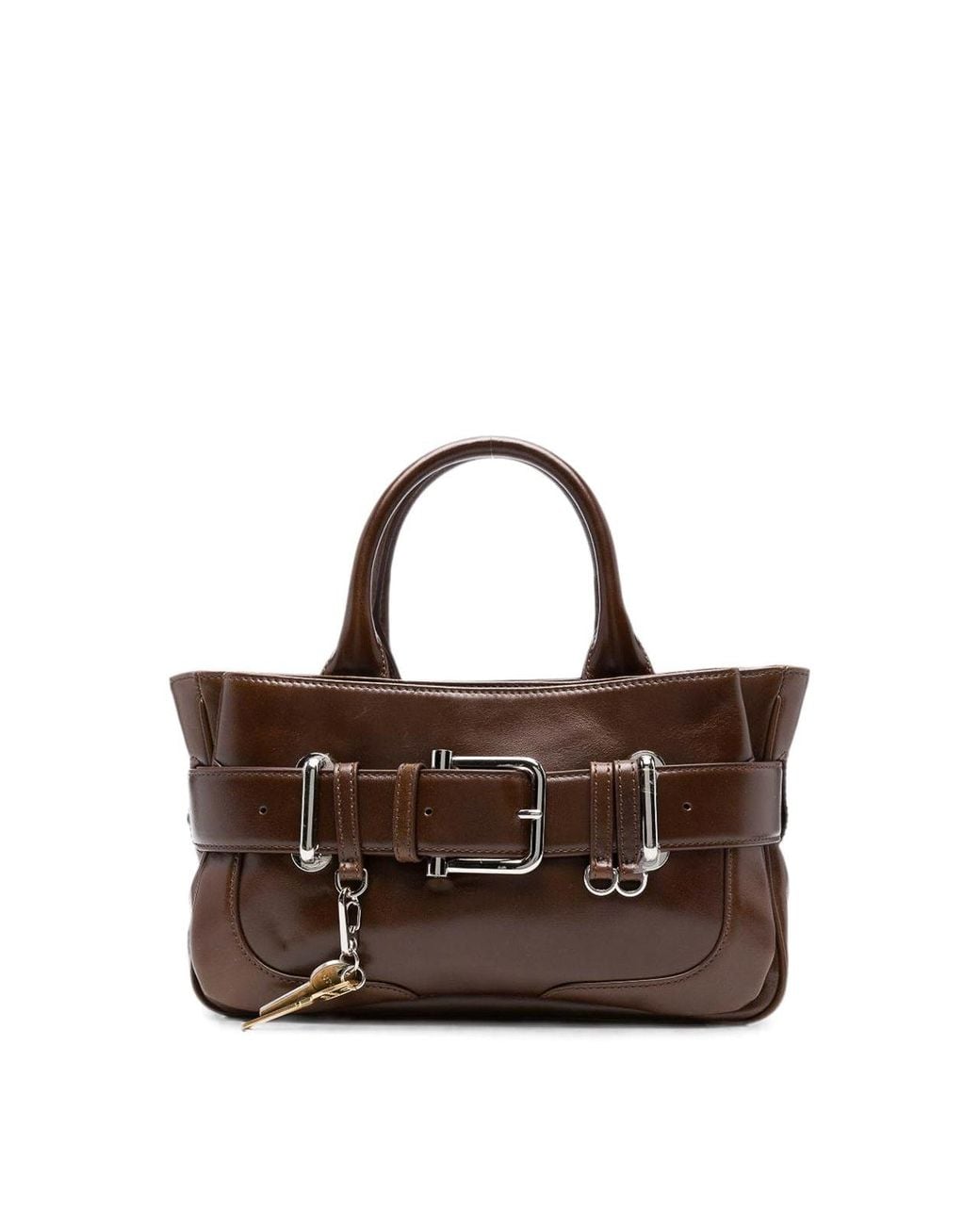 OSOI Brown Tote Bocle Mini Bag