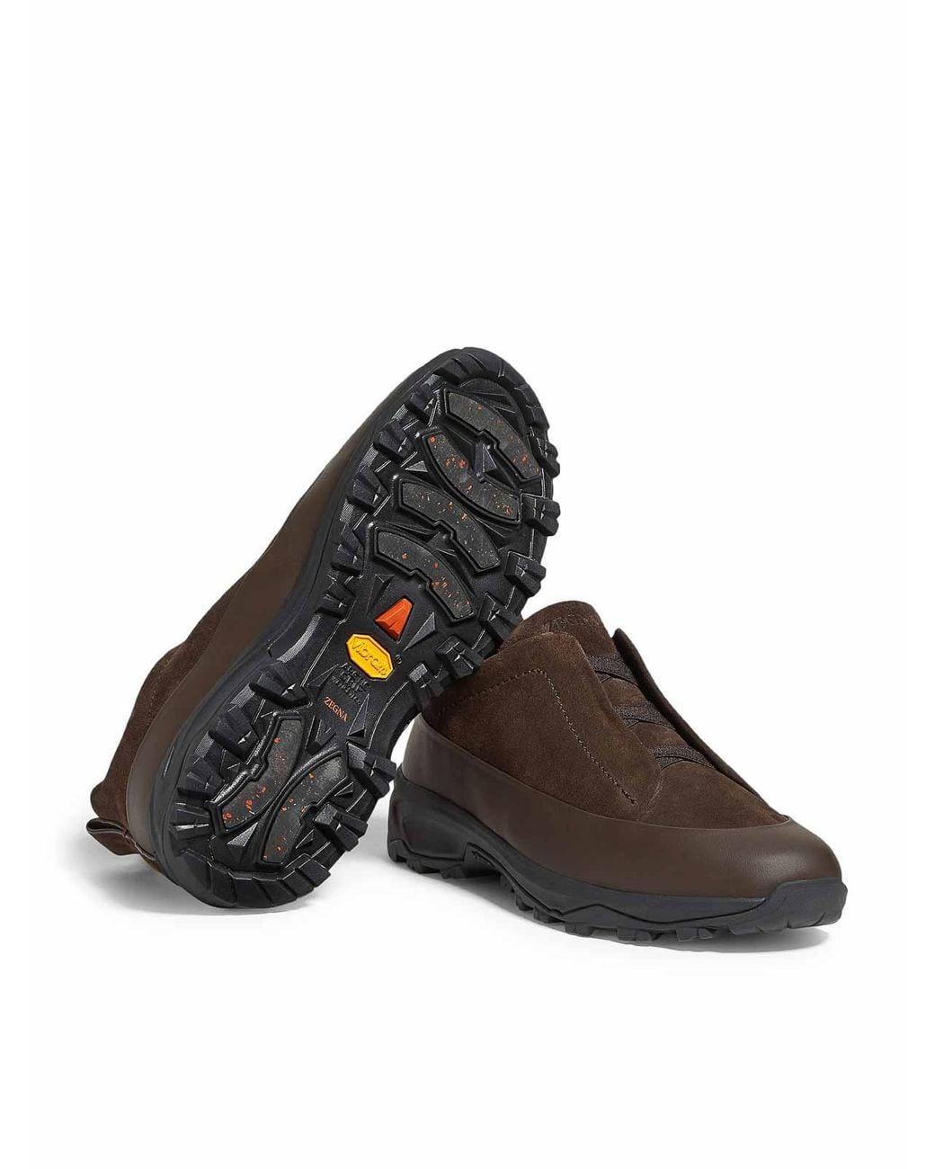 Zegna Brown Monte Sneakers Triple Stitch for men