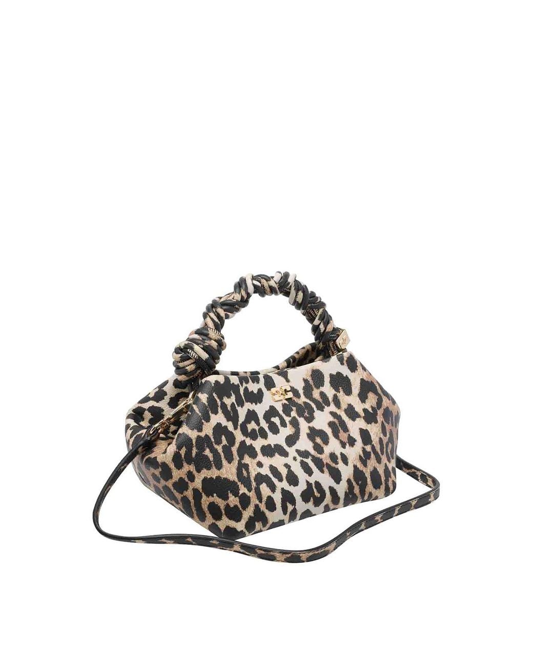 Ganni Brown Small Leopard Bou Handbag