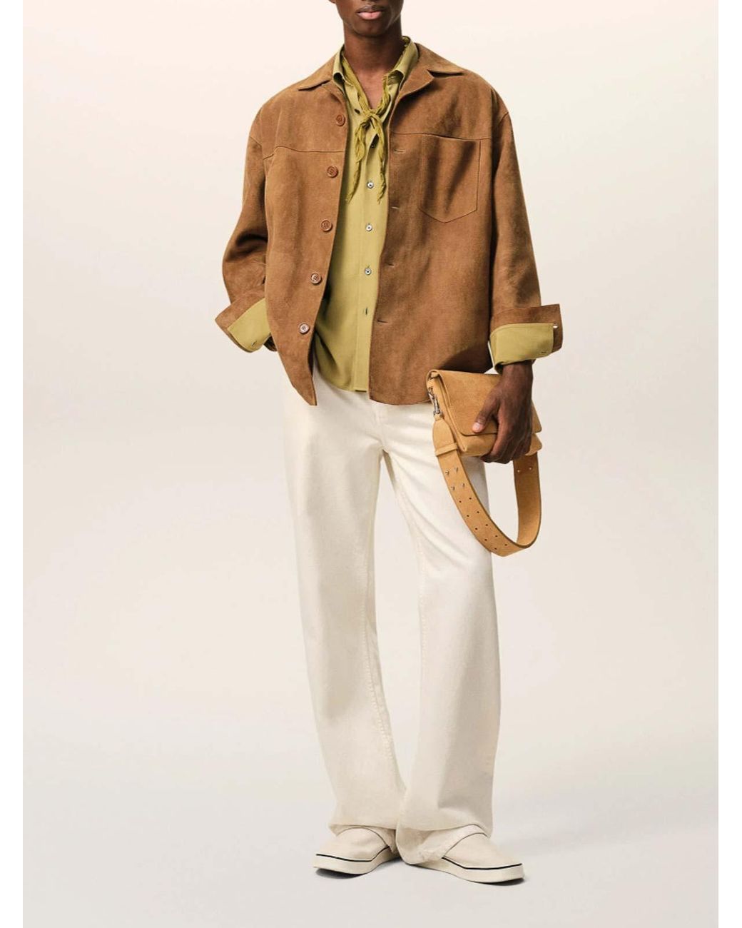 AMI Brown Buttoned Overshirt for men