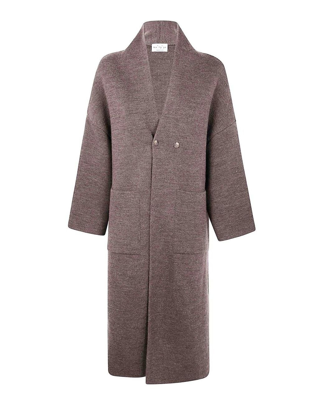Ma'ry'ya Brown Long Coat Buttons Jaw