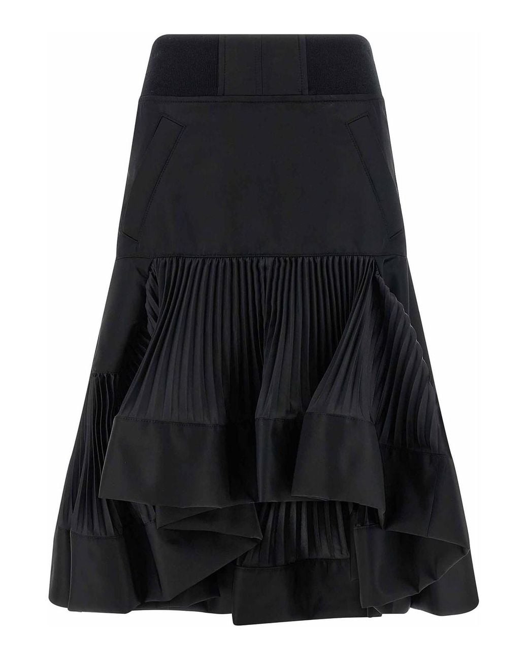Sacai Black Pleated Insert Skirt