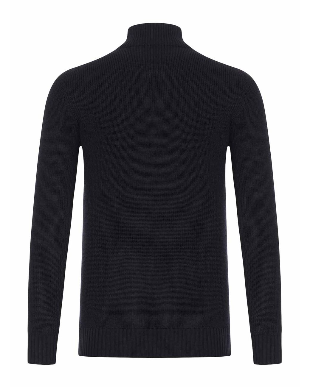 Nome Blue Wool Turtleneck Sweater With Zip for men