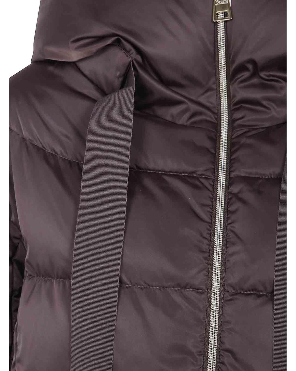Herno Dark Chocolate A-Shape Hooded Jacket in Purple | Lyst