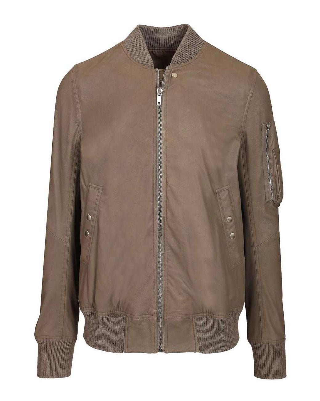 Rick Owens Brown Aviator Leather Jacket for men