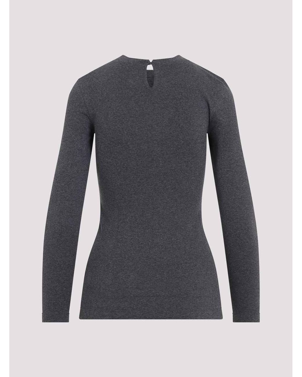 Brunello Cucinelli Gray L/S Rib T-Shirt