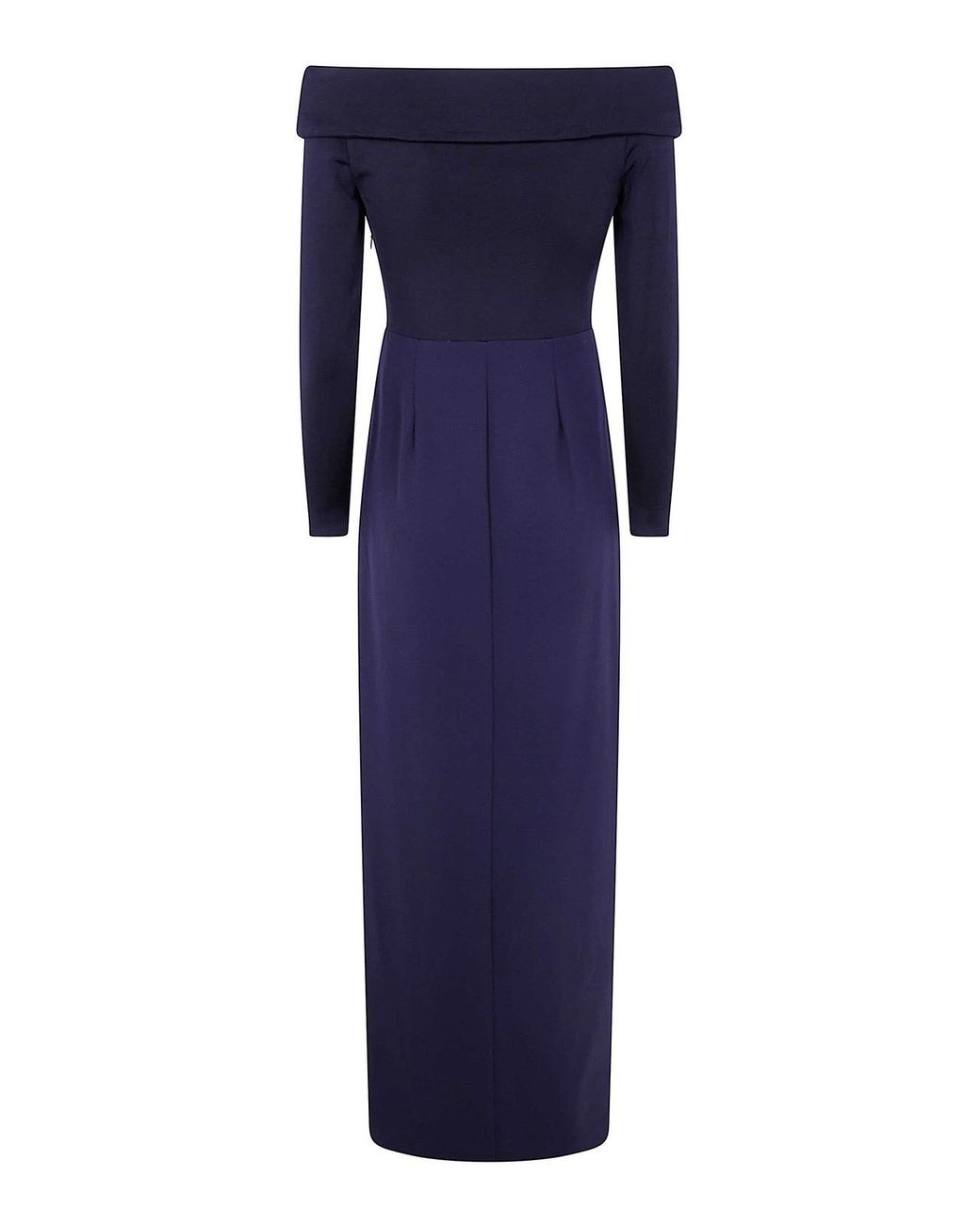 Ralph Lauren Blue "Sakaris" Long Sleeves Gown Long Dress