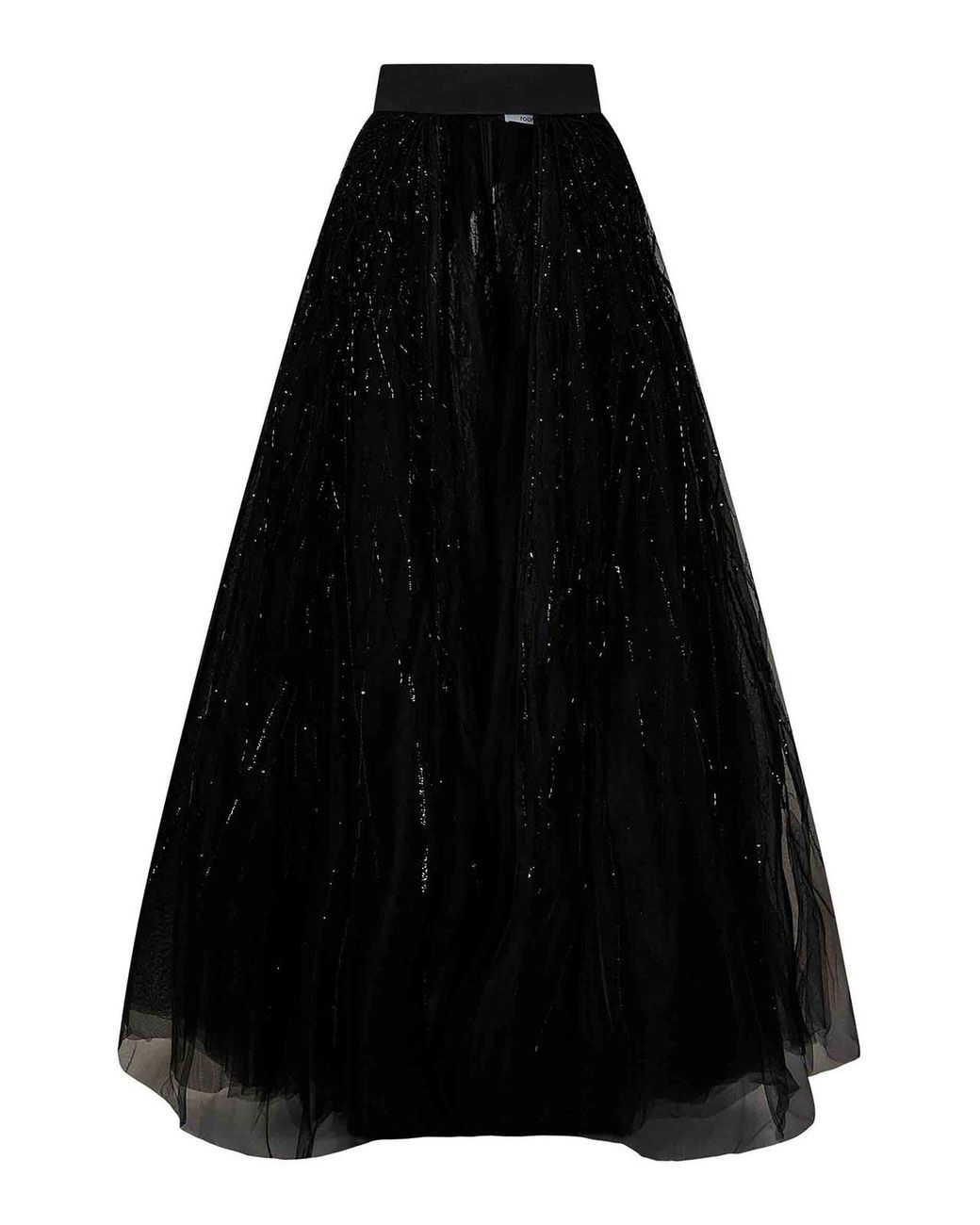 ROOM76 Black Long Tulle Skirt
