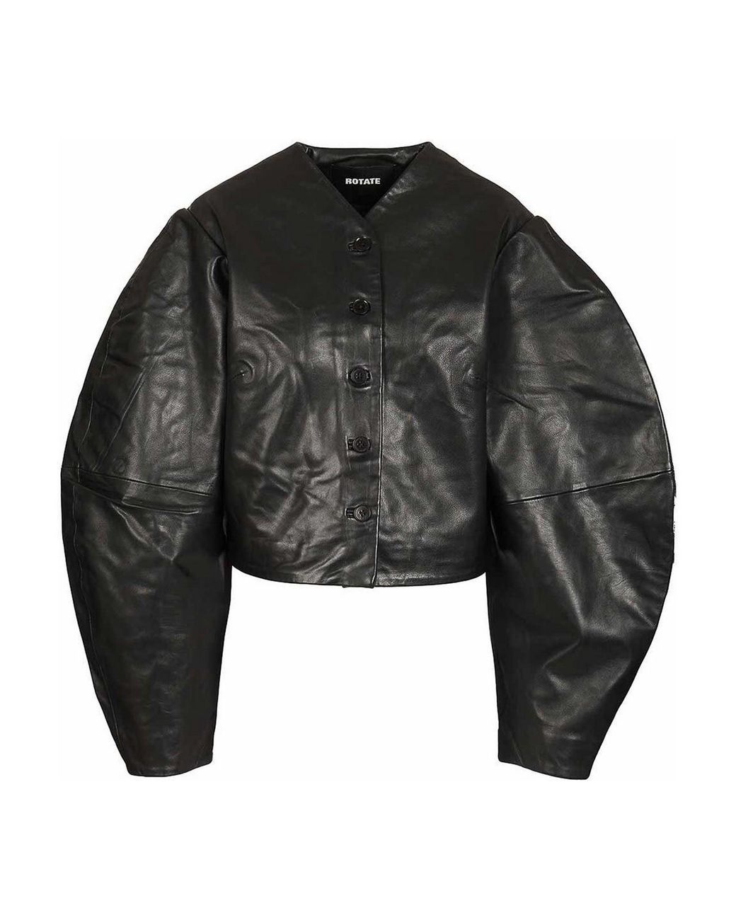 ROTATE BIRGER CHRISTENSEN Black Fitted Leather Jacket