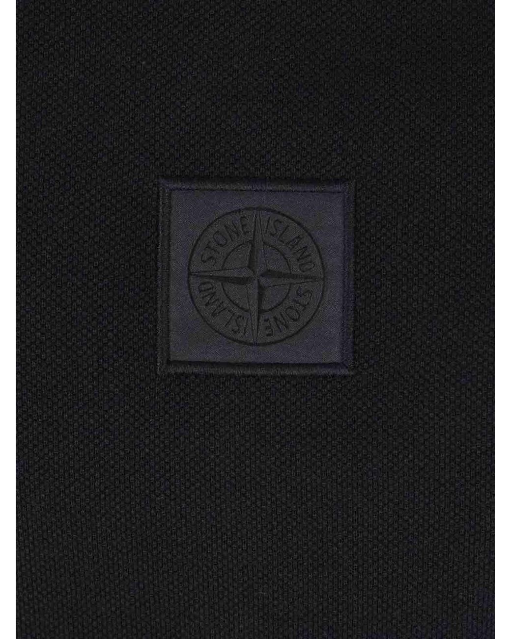 Stone Island Black Cotton Polo Shirt for men