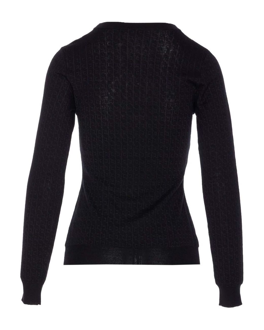 Elisabetta Franchi Black Wool Blend Crewneck Sweater