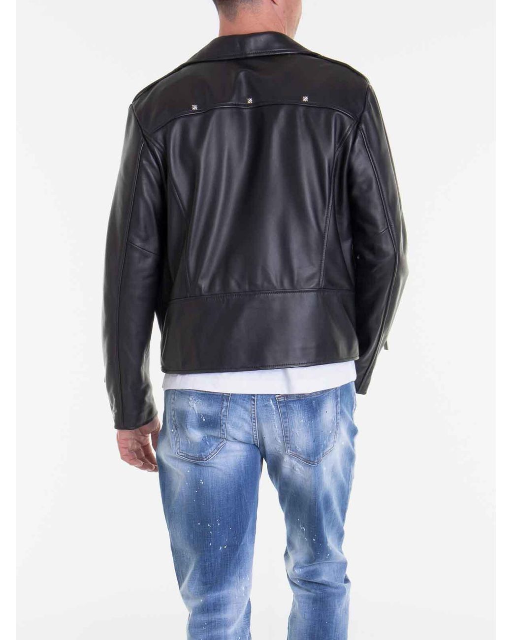 John Richmond Blue Notched Lapel Zip Jacket for men