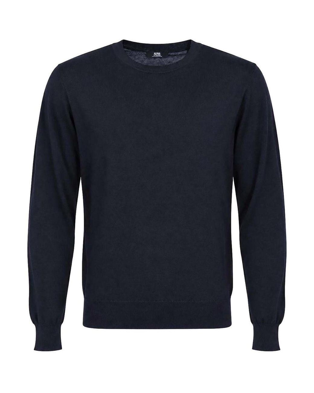 Alpha Studio Blue Crew Neck Sweater for men