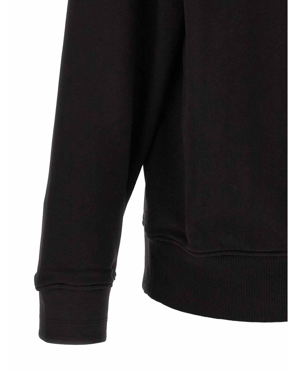 C P Company Black Cotton Fleece Sweatshirt for men