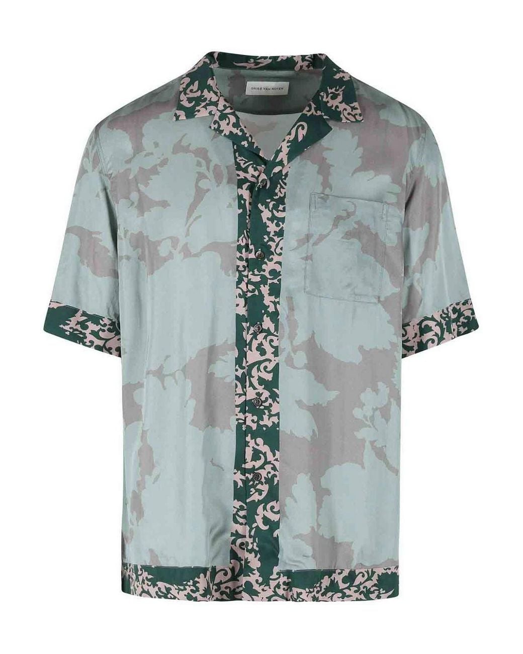 Dries Van Noten Blue Carltone Viscose Shirt for men