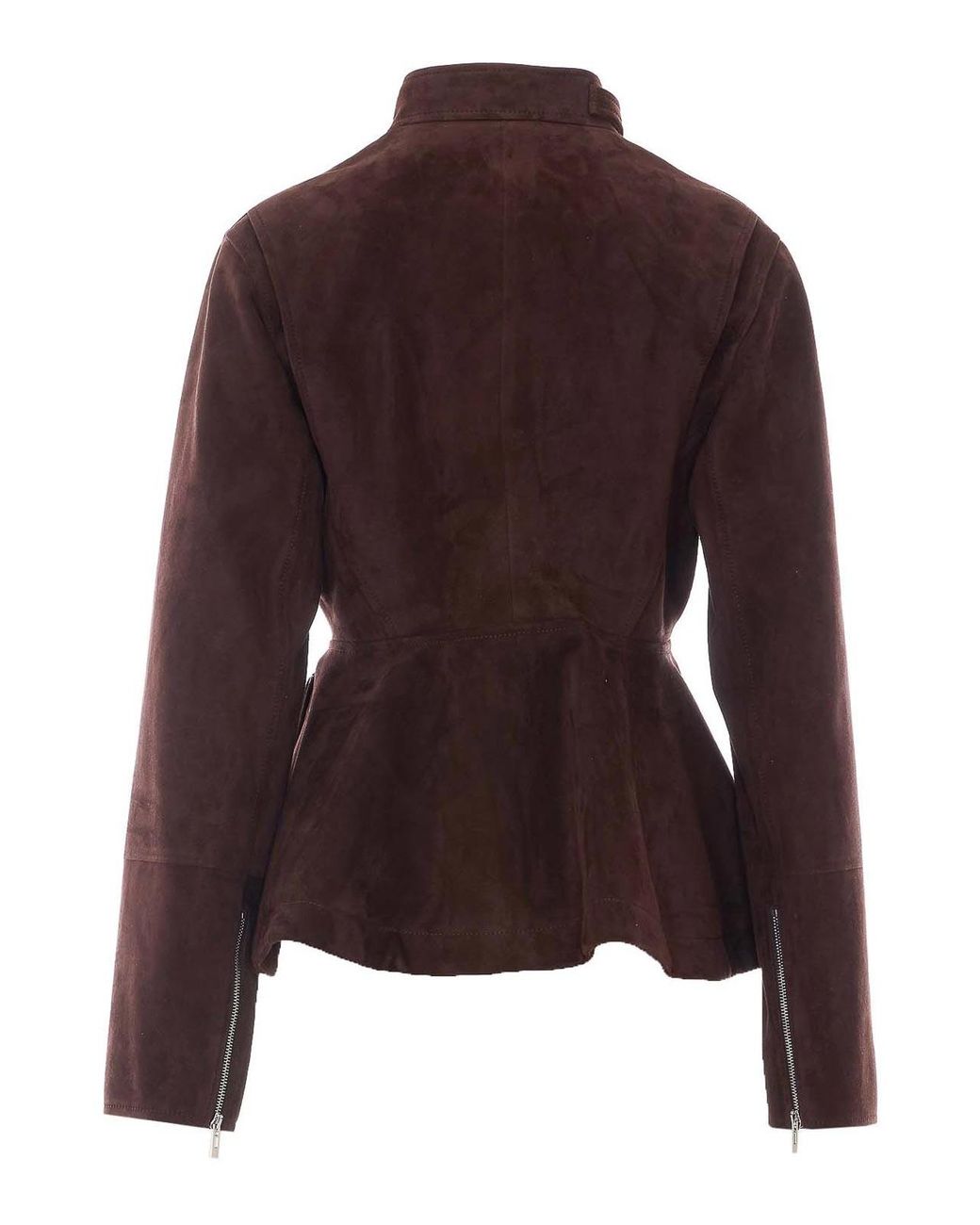 Alaïa Brown Chocolate Peplum Suede Jacket