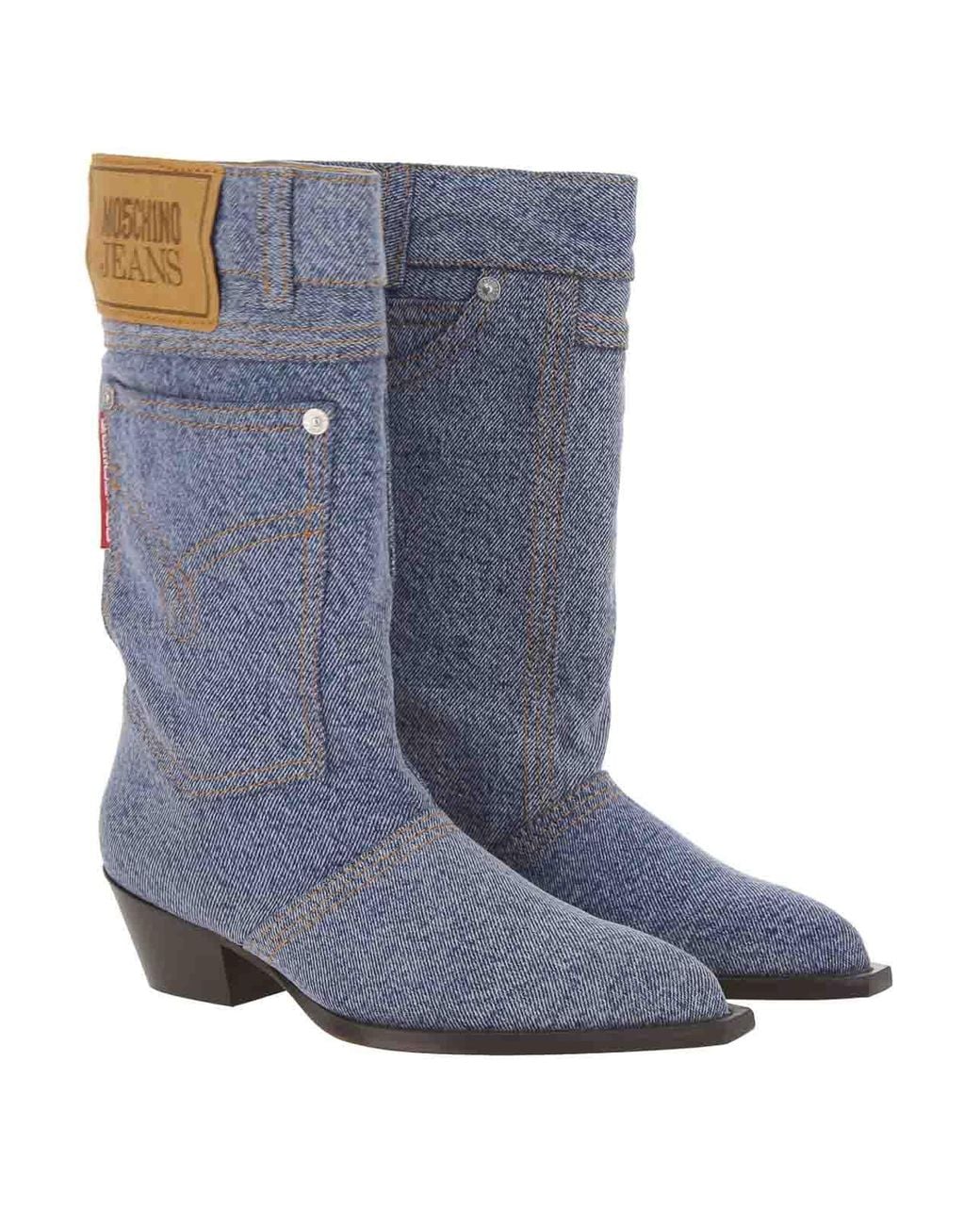 Moschino Blue Denim Boots