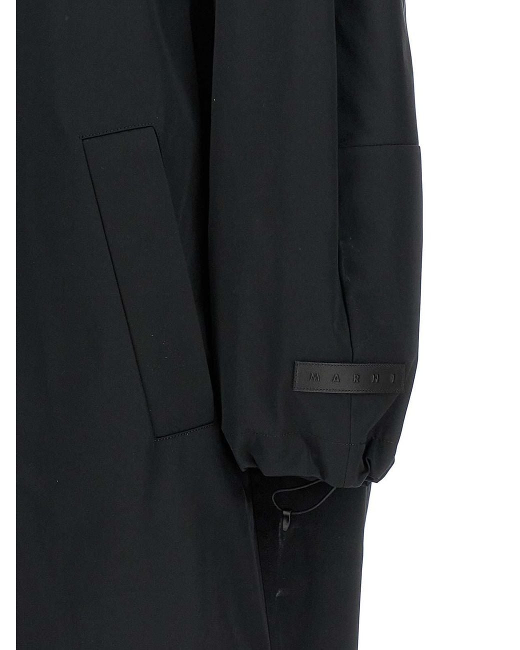 Marni Black Parka Satin Technical Hood
