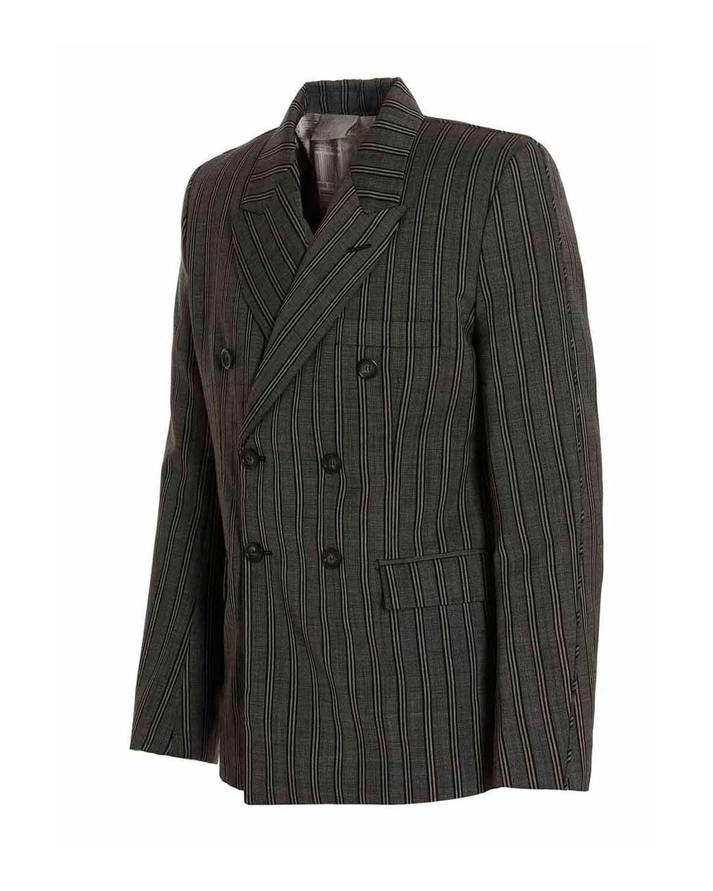 VTMNTS Gray Tonal Double Breasted Tailored Blazer for men