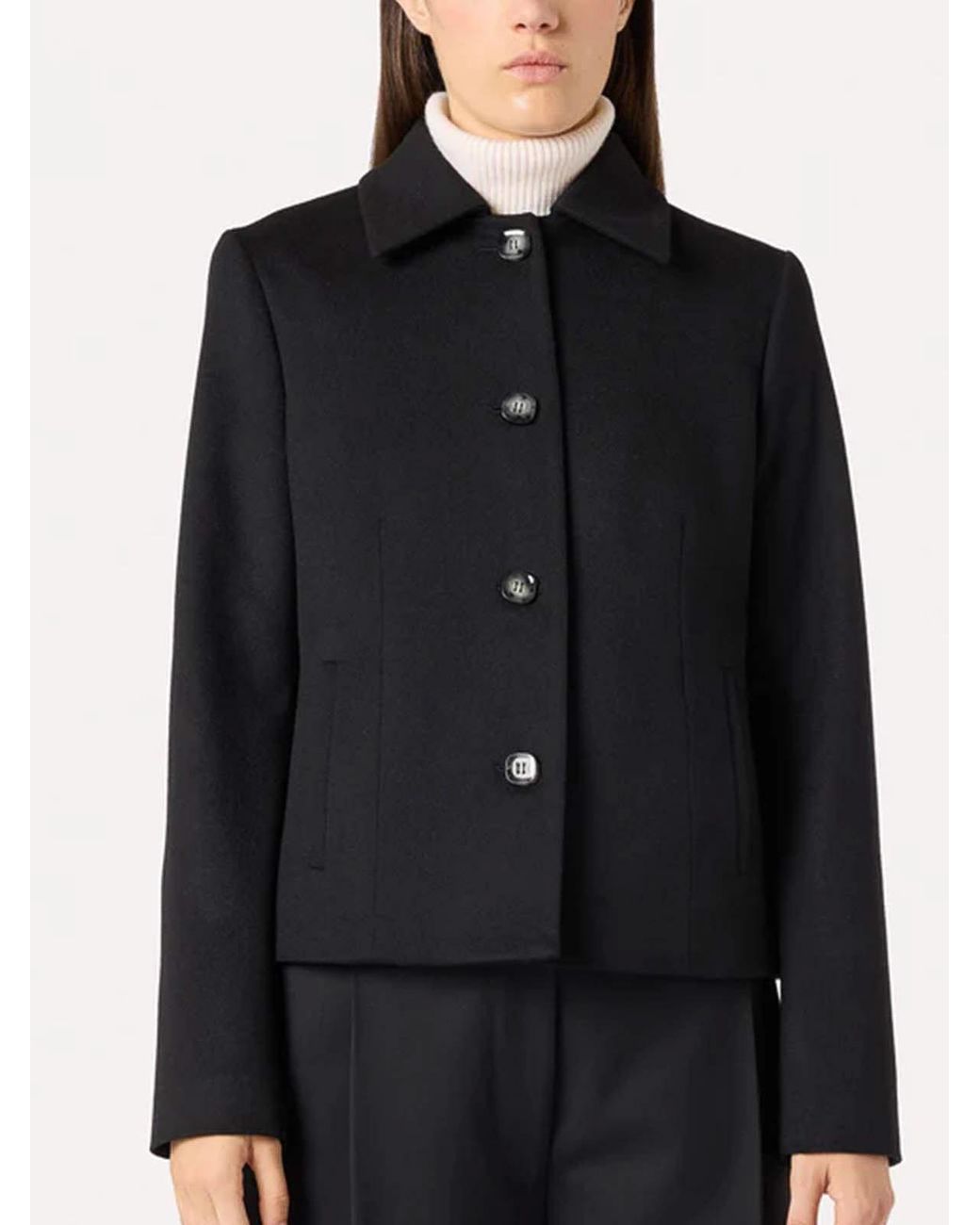 Lardini Black Single-Breasted Wool Jacket