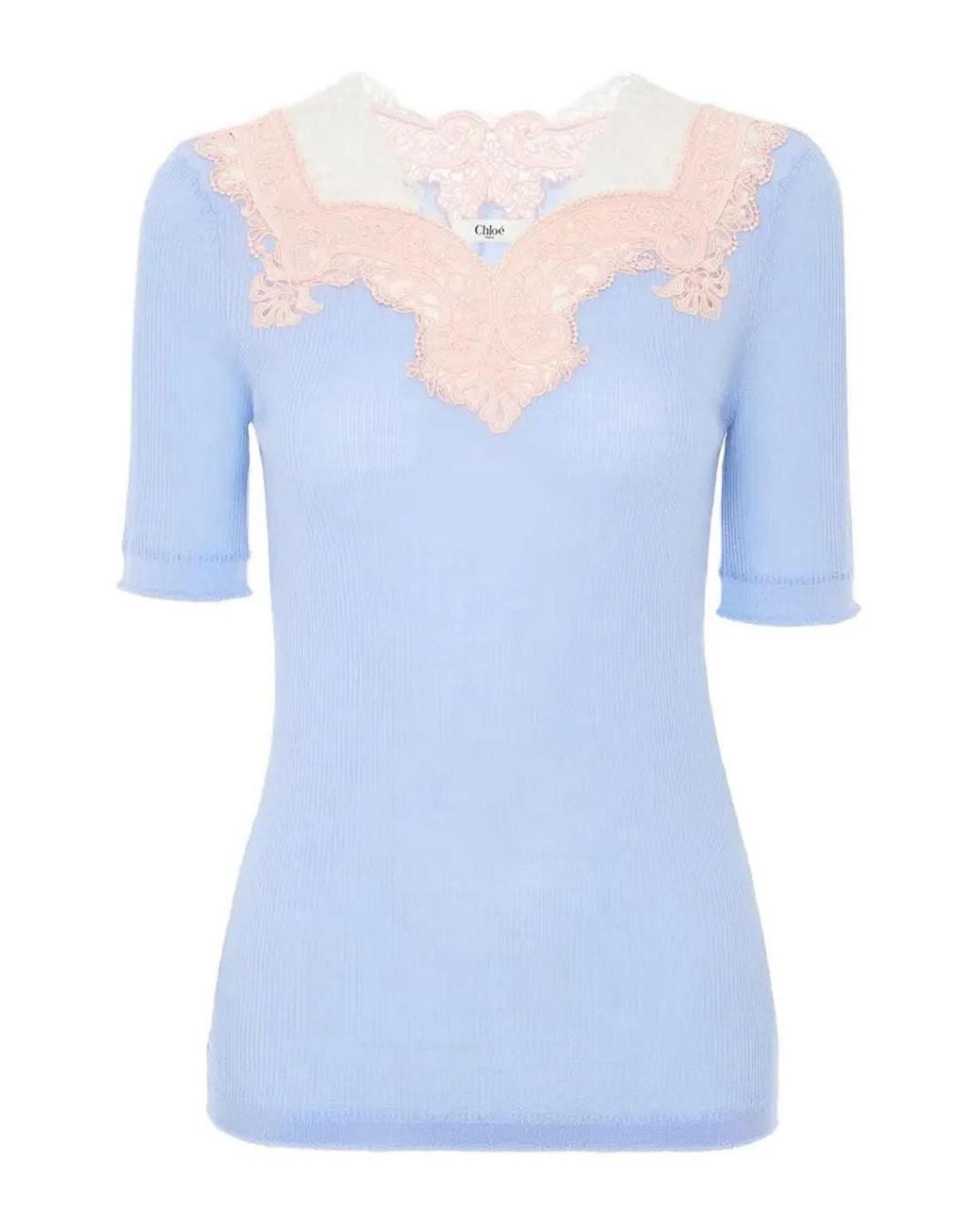 Chloé Blue Lace Top