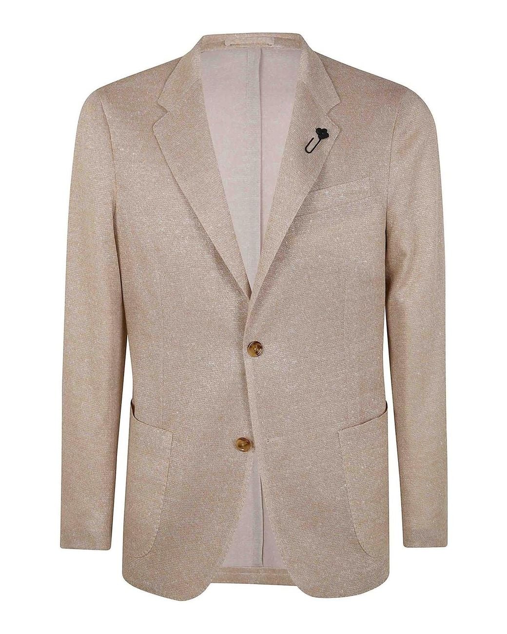 Lardini Natural Knitted Jacket for men