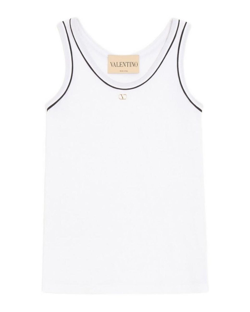 Valentino Natural Logo Cotton Tank Top