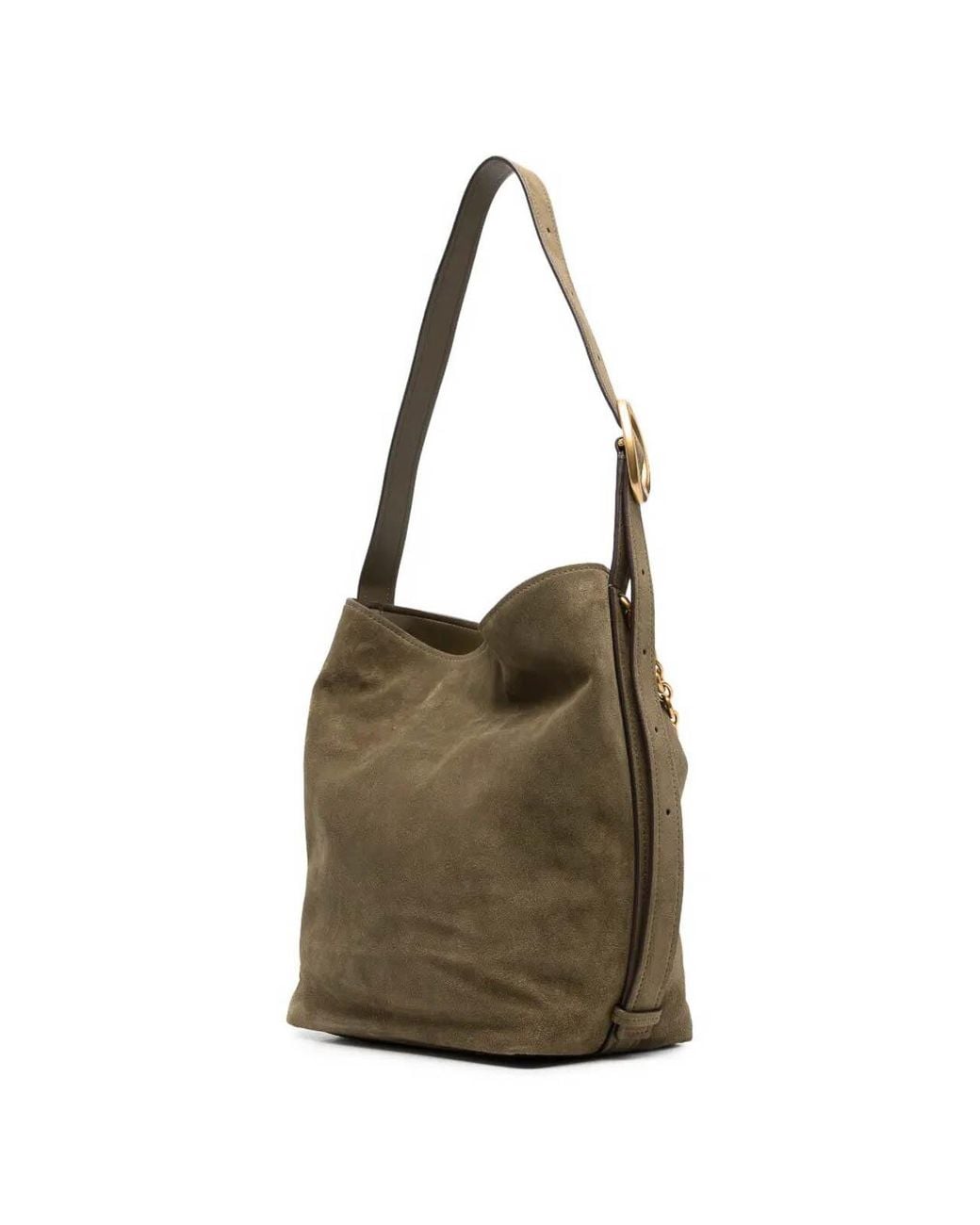 Michael Kors Metallic Lg Bucket Shoulder Bag With Chain