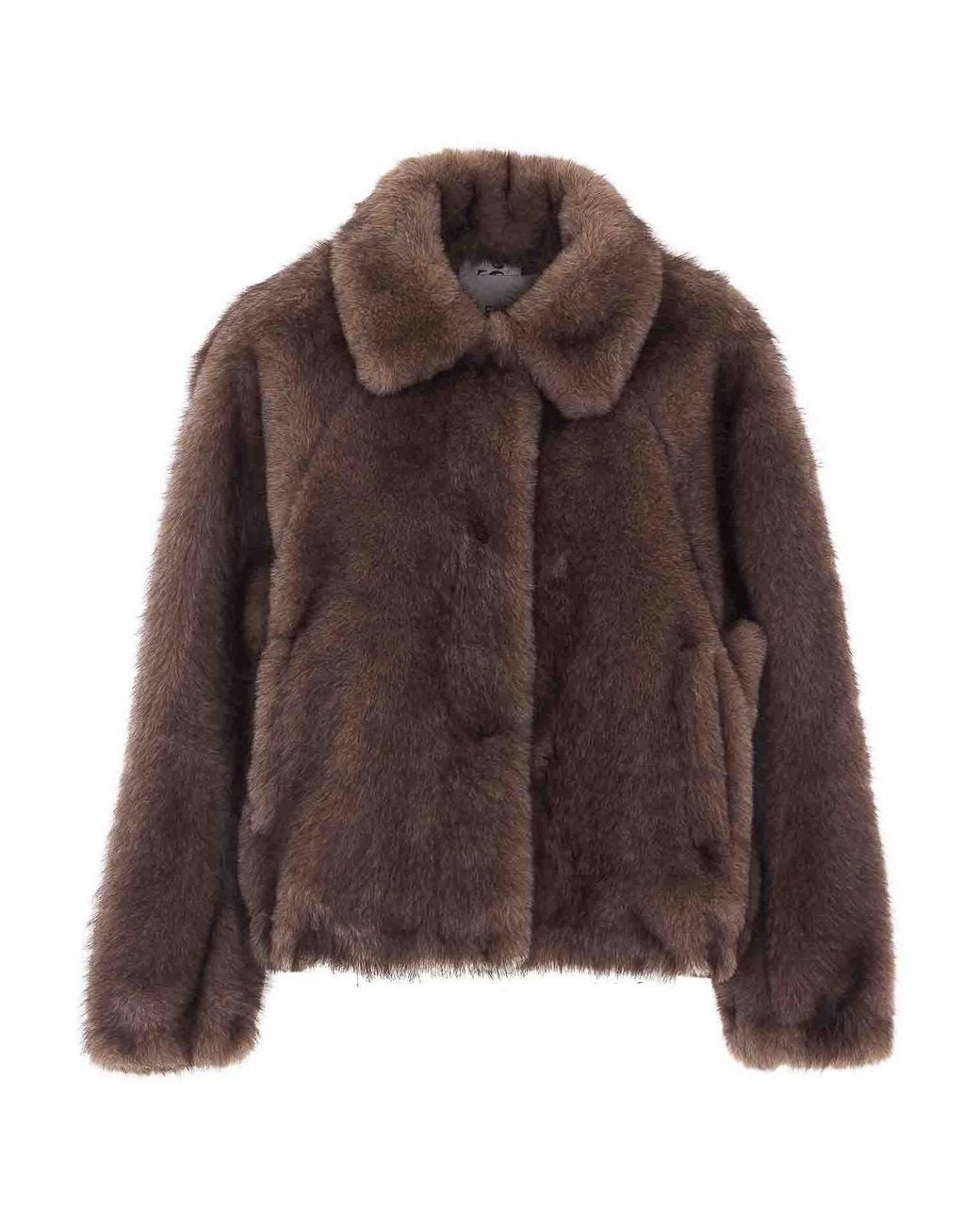 VALENTINI 1972 Brown Faux Fur Jacket