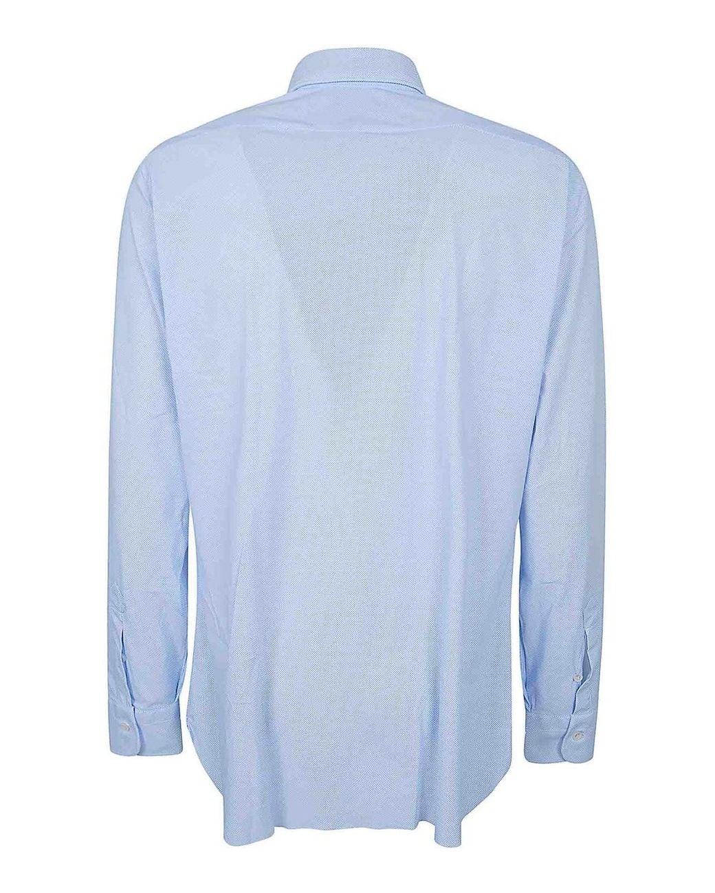 Barba Napoli Blue Neck Shirt for men
