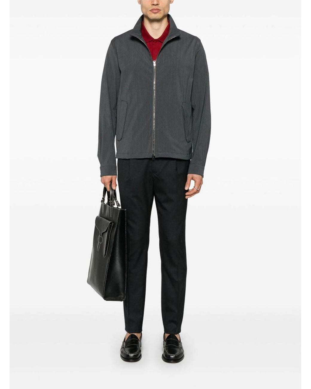 Herno Gray Zip Jacket for men