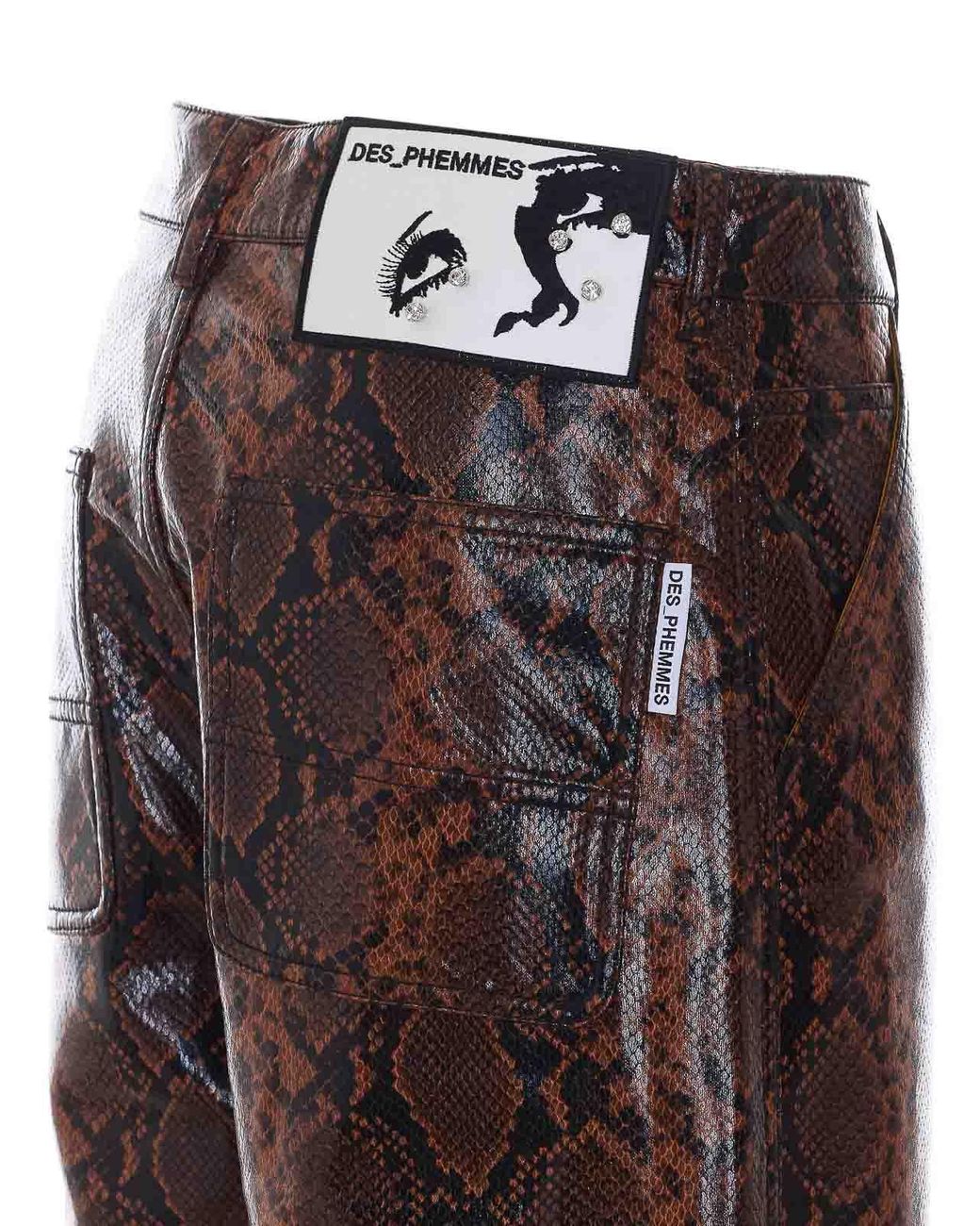 Des Phemmes Brown Python Print Pants