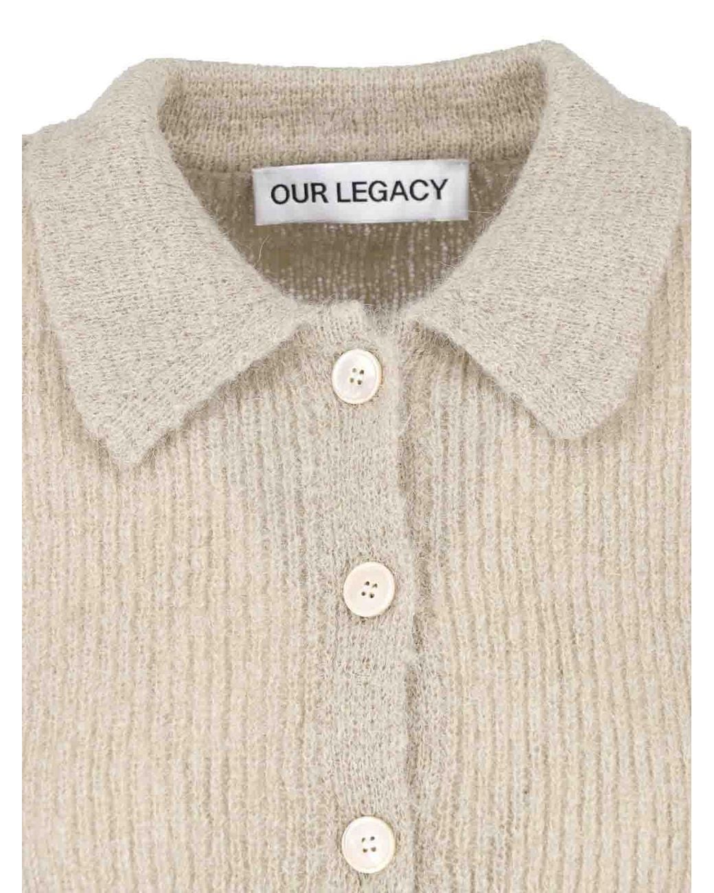 Our Legacy Natural Soft Sage Fuzzy Cardigan