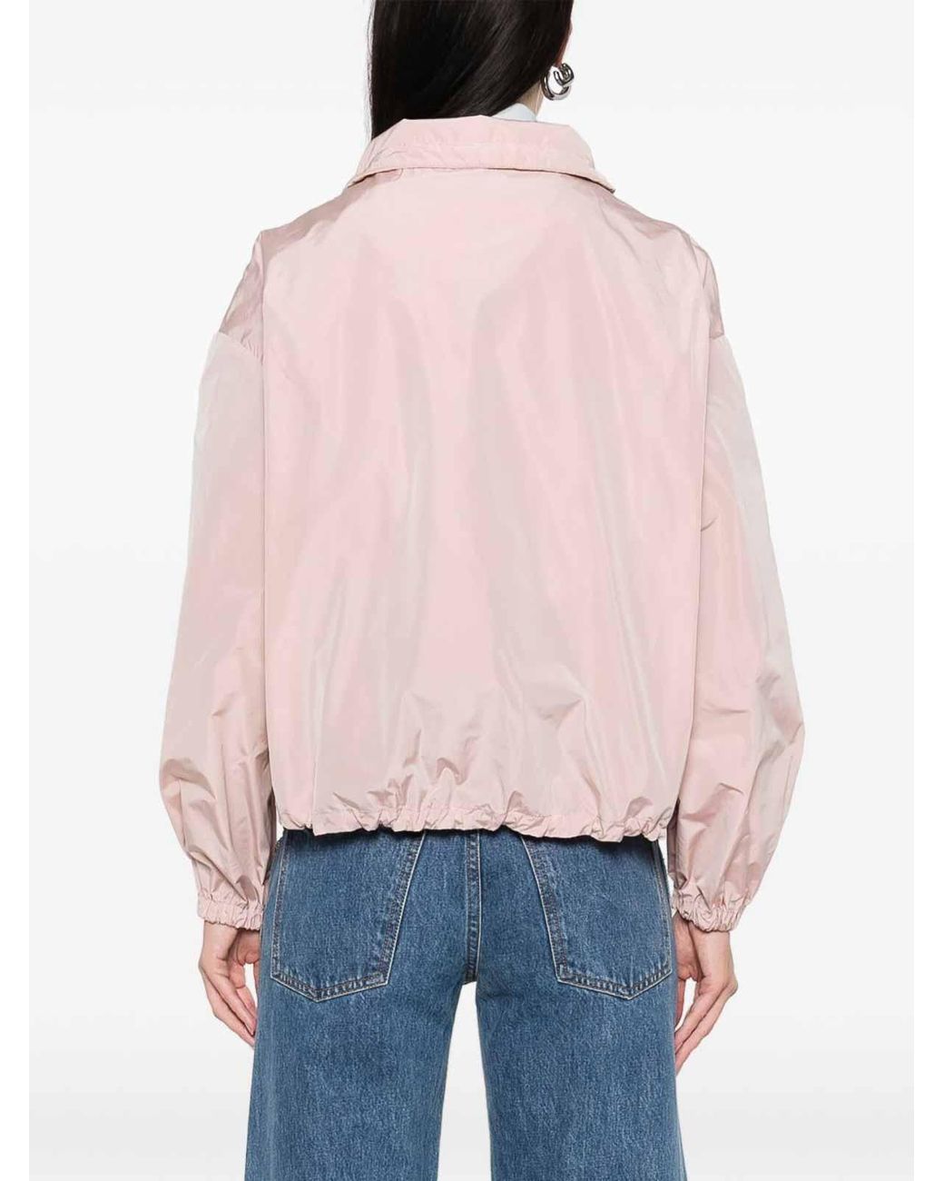 Herno Pink Lightweight High-Collar Jacket With Elasticized Cuffs
