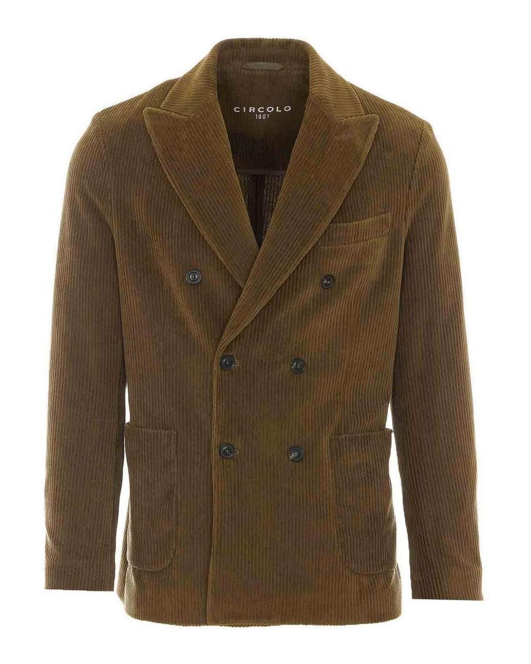 Circolo 1901 Green Velvet Double Breasted Jacket for men