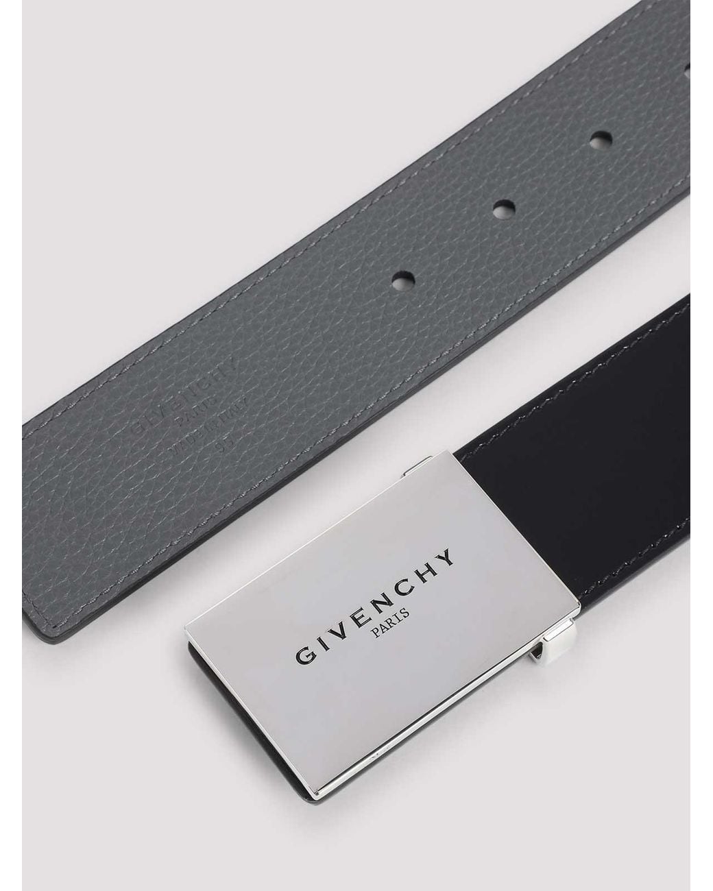 Givenchy White Metal Plaque Belt for men