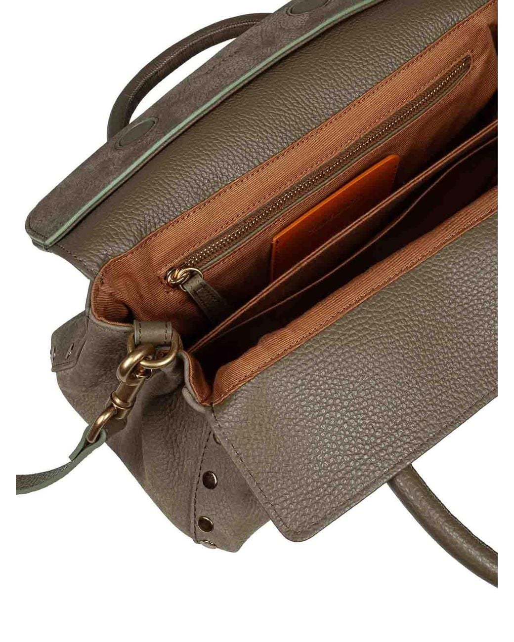 Zanellato Green Dotta Jones Nubuck Handbag
