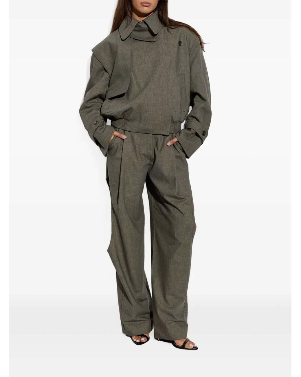 Christopher Esber Green Cropped Trench Jacket