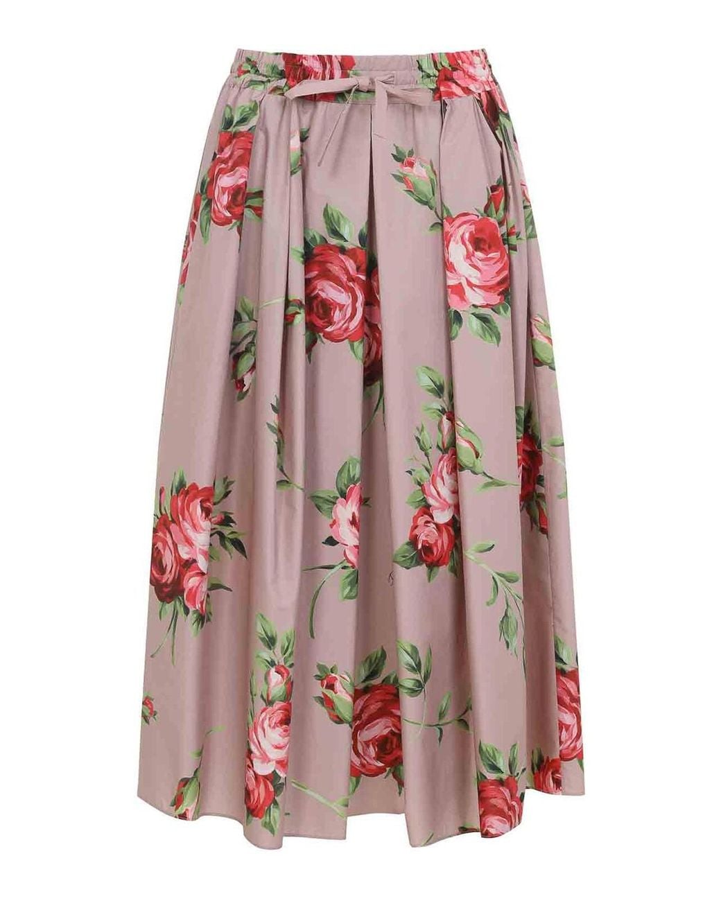 Dolce & Gabbana Pink Cotton Midi Skirt